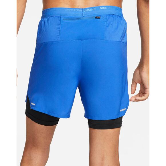 NWT Nike Dri-Fit Stride 2 in 1 Hybrid Running Shorts in Blue Men's Size XL - Picture 2 of 7
